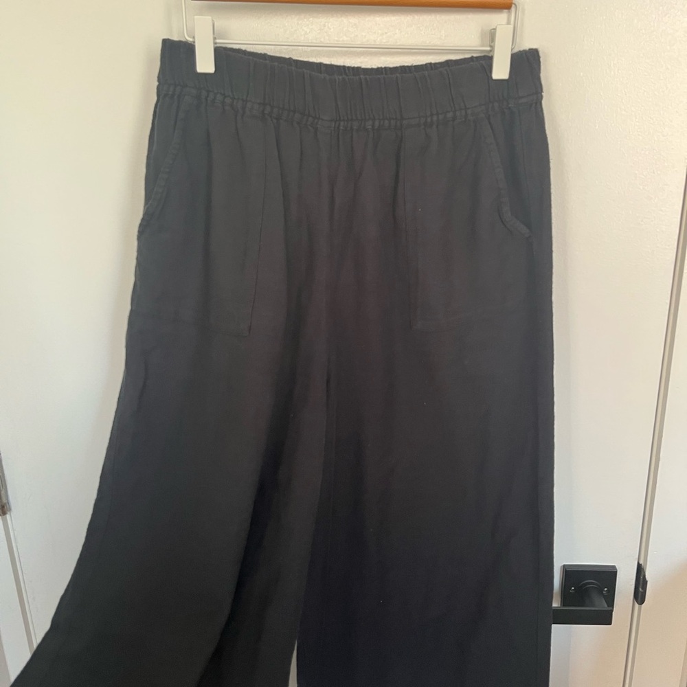 Laude The Label Black Wide-Leg Pants Organic Cotton